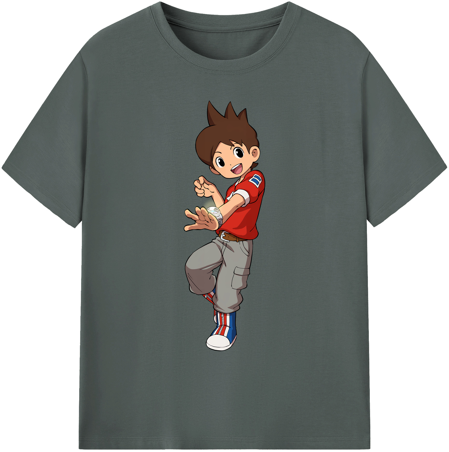 （画像用） 妖怪ウォッチ Yo-kai Watch 綿100％ メンズ半袖Tシャツ｜肌触りやわらか＆通気性